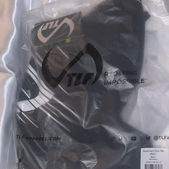 TLF Apparel Sliced Gym Crop Tee. Black.‎ - Picture 8 of 12